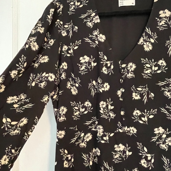 Frank & Oak Black & Floral Midi Dress - Picture 3 of 6